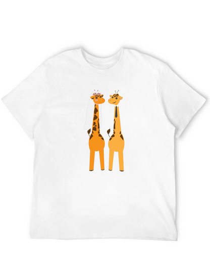 Funny Giraffe Wedding Graphic T-Shirt