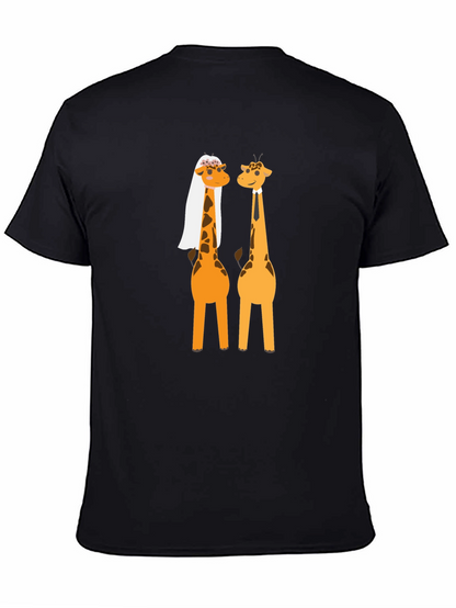 Funny Giraffe Wedding Graphic T-Shirt