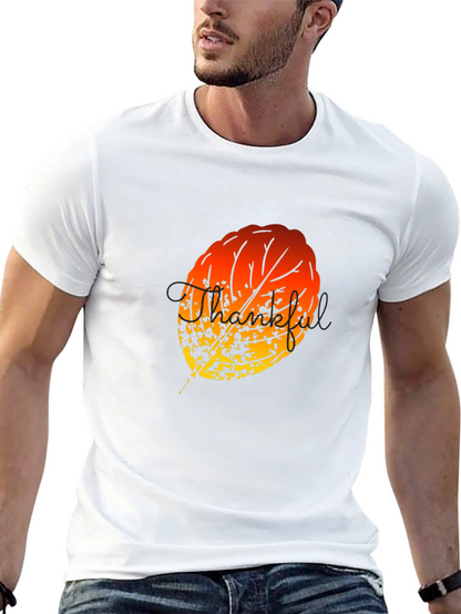 Abstract Autumn Leaf Graphic T-Shirt