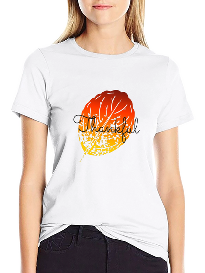 Abstract Autumn Leaf Graphic T-Shirt
