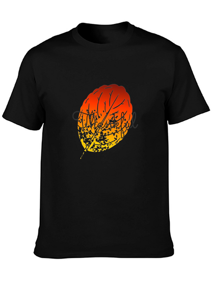 Abstract Autumn Leaf Graphic T-Shirt