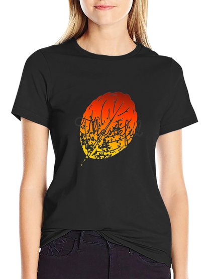 Abstract Autumn Leaf Graphic T-Shirt