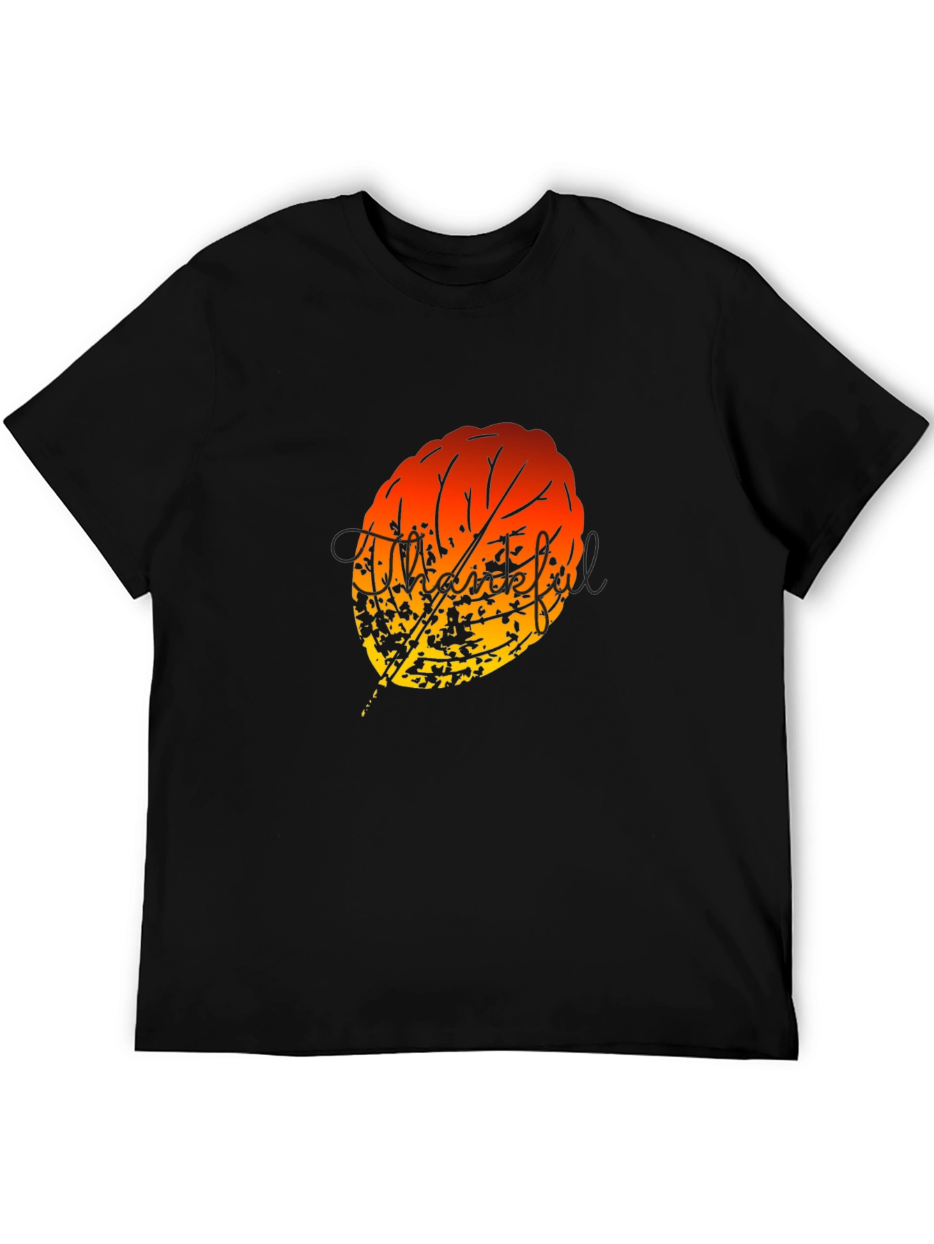 Abstract Autumn Leaf Graphic T-Shirt