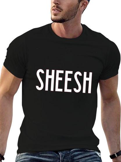 Sheesh Graphic Tee - Trendy Black T-Shirt