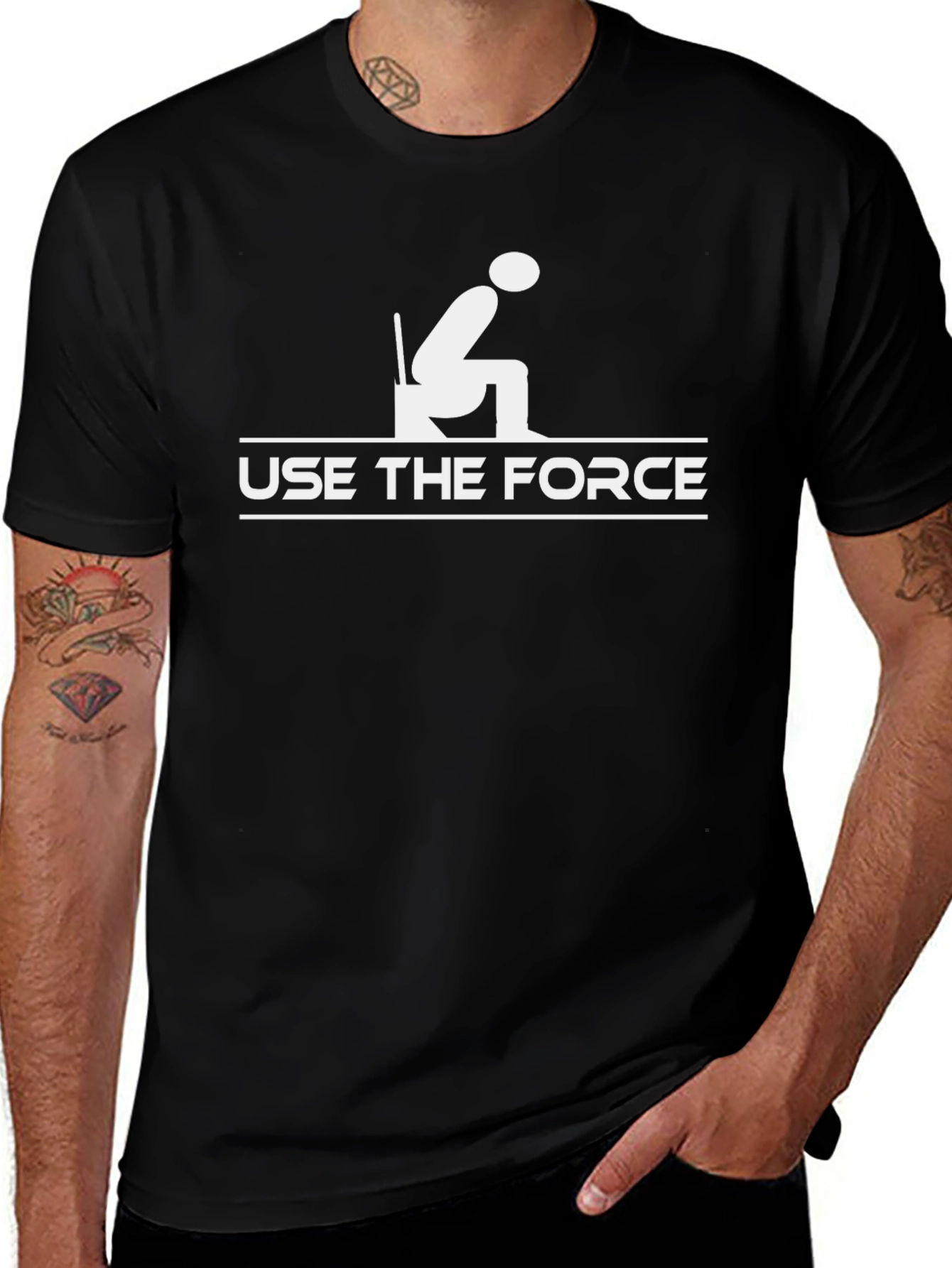 Use The Force Funny Graphic Tee