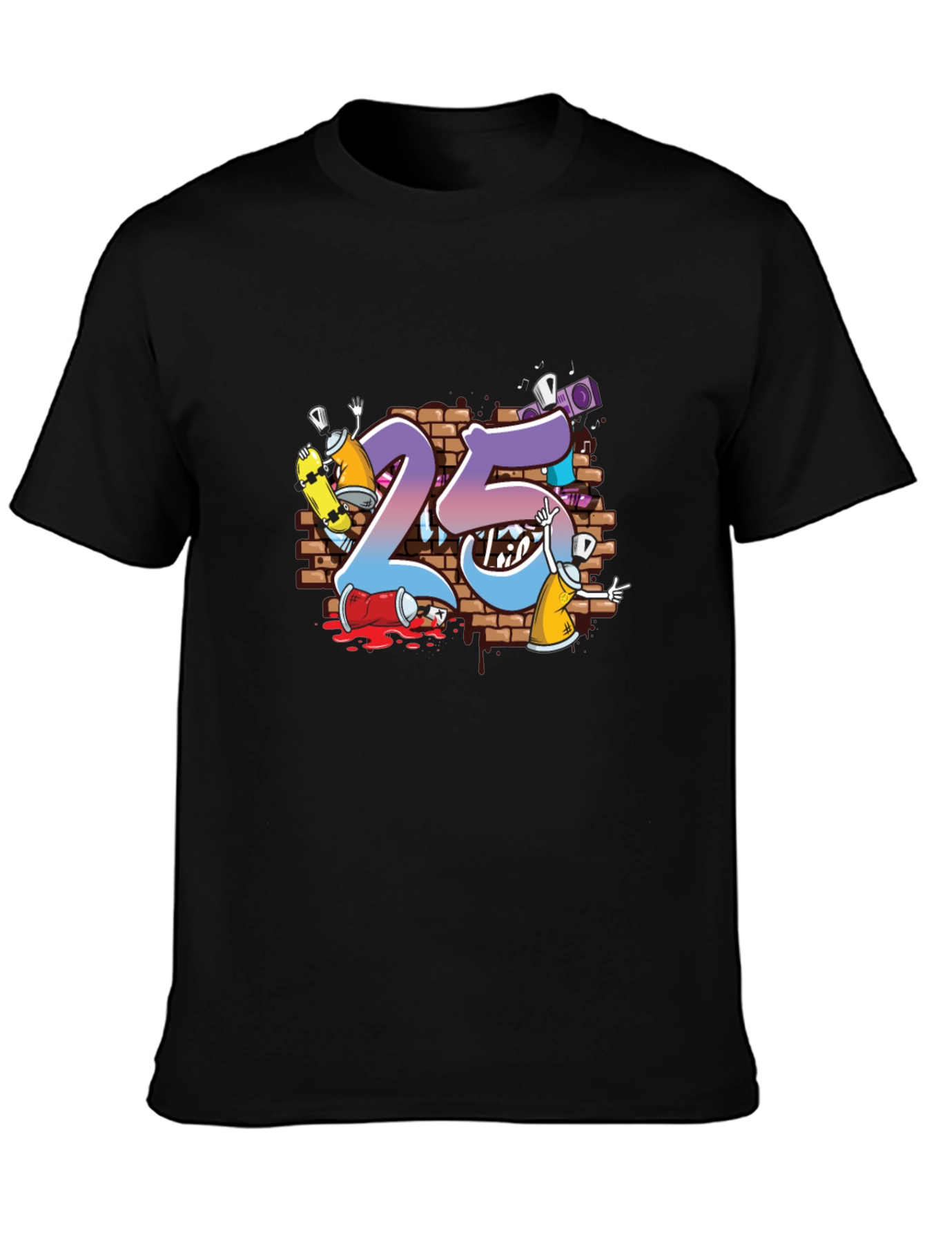 Cool Graffiti Art 25th Birthday T-Shirt