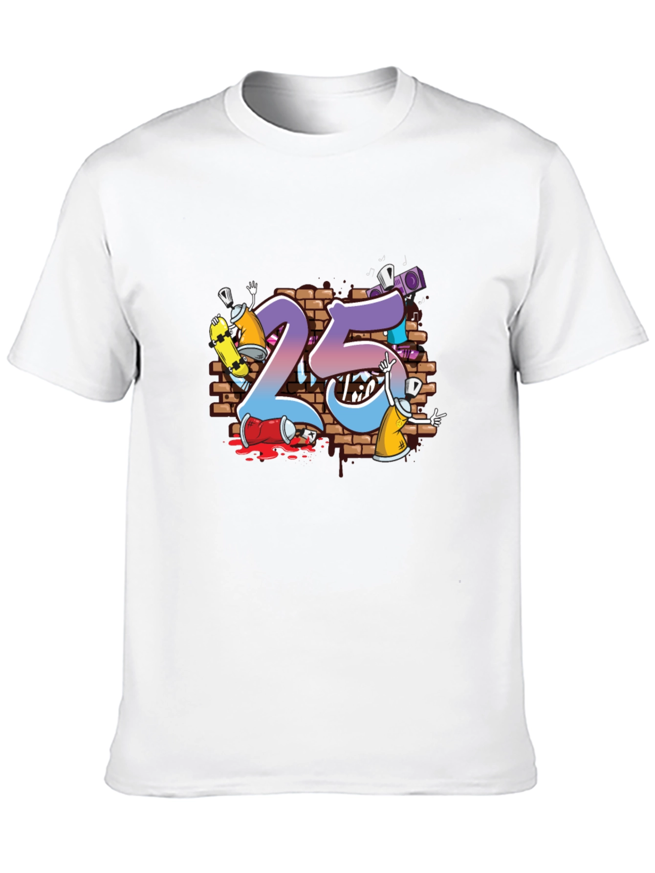 Cool Graffiti Art 25th Birthday T-Shirt