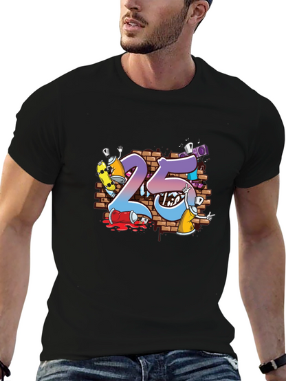 Cool Graffiti Art 25th Birthday T-Shirt