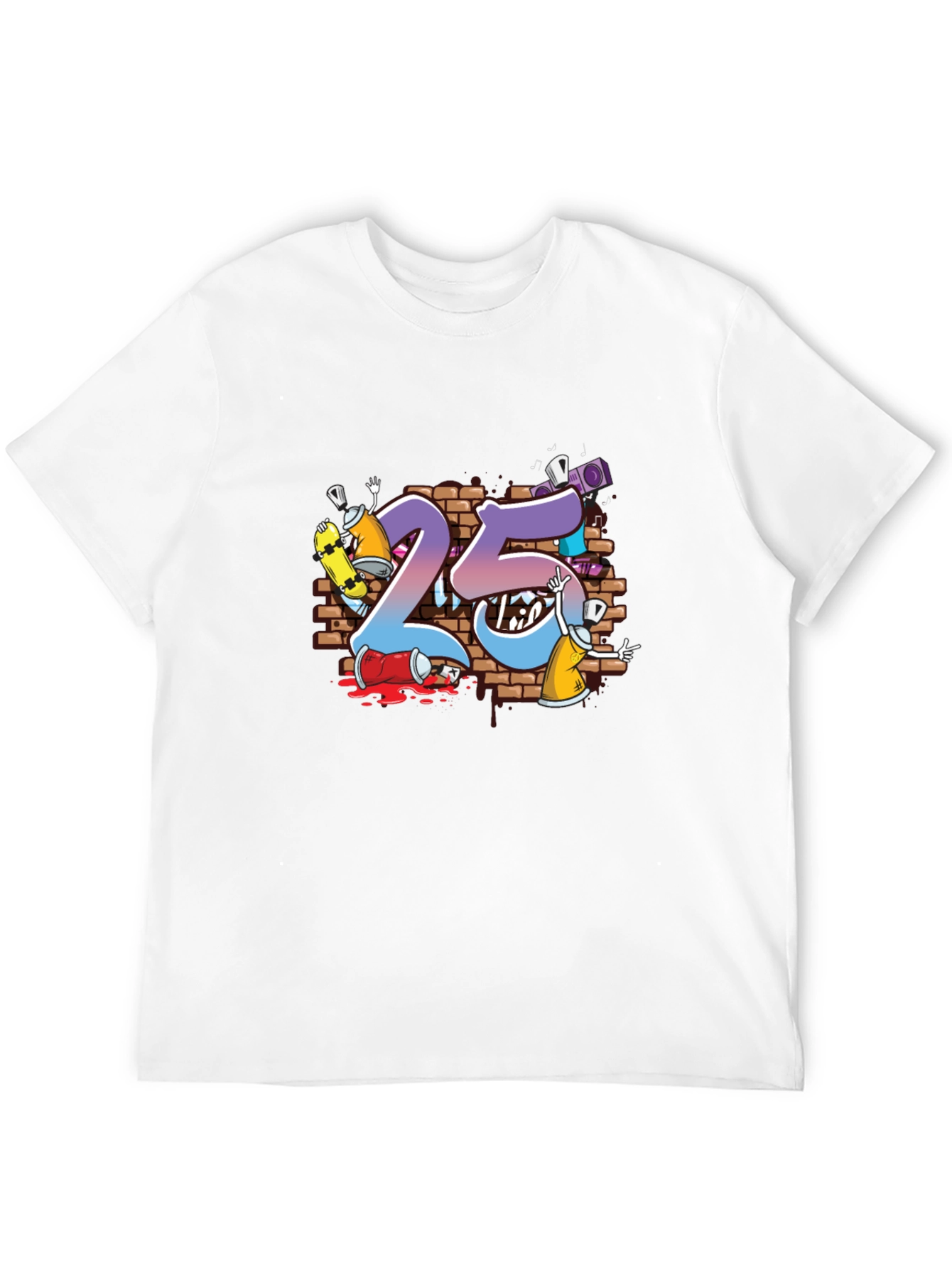 Cool Graffiti Art 25th Birthday T-Shirt
