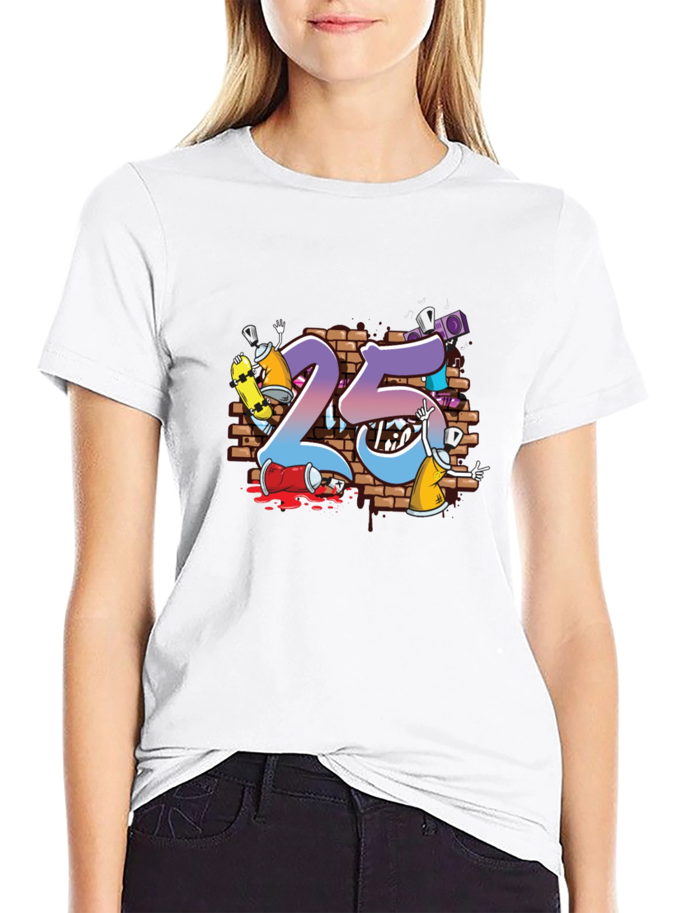 Cool Graffiti Art 25th Birthday T-Shirt