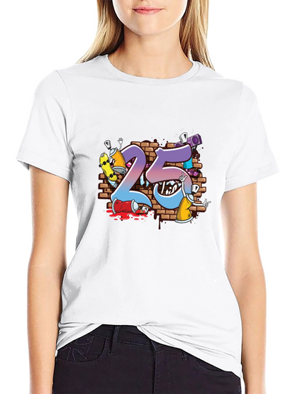 Cool Graffiti Art 25th Birthday T-Shirt