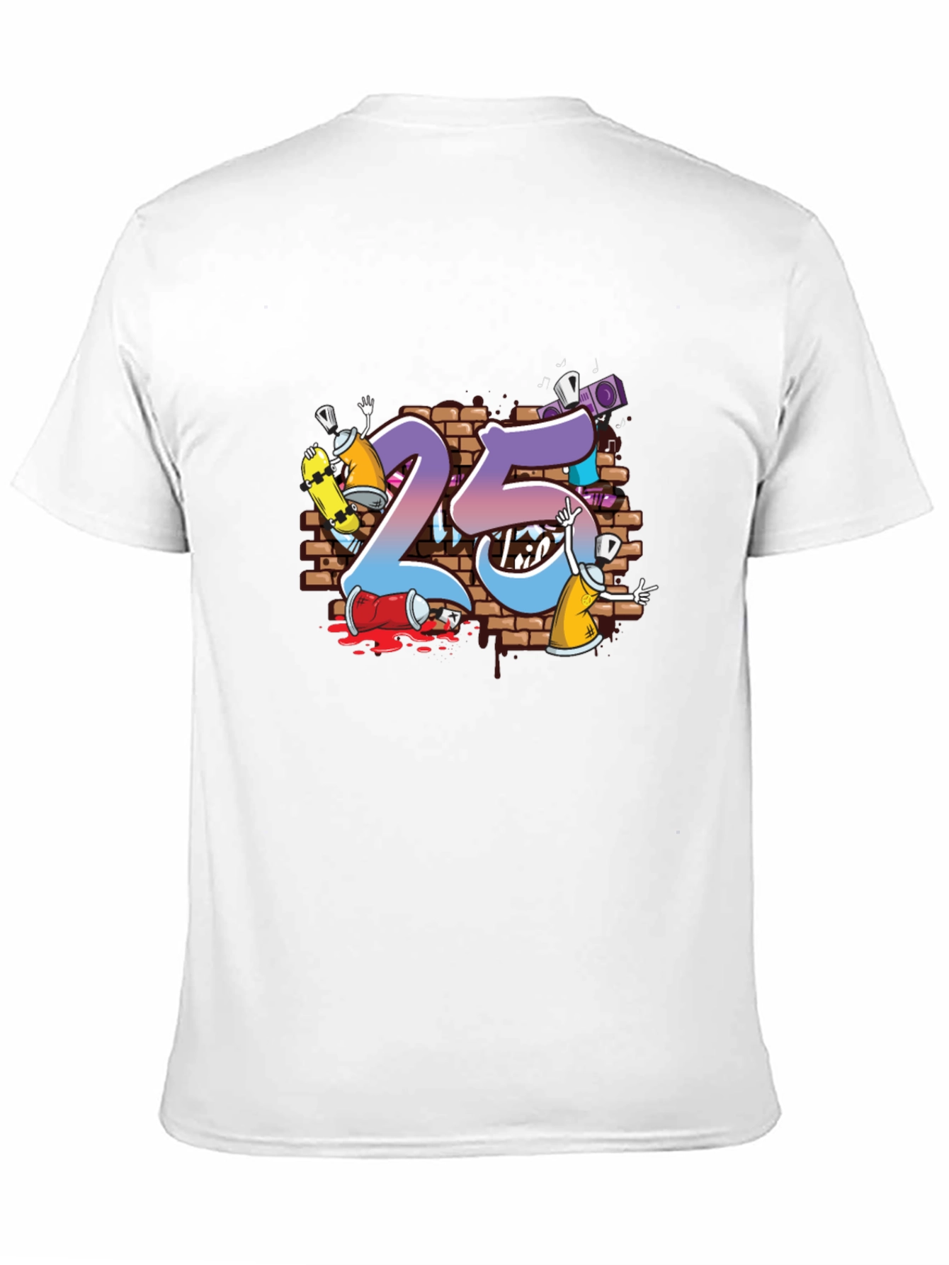 Cool Graffiti Art 25th Birthday T-Shirt