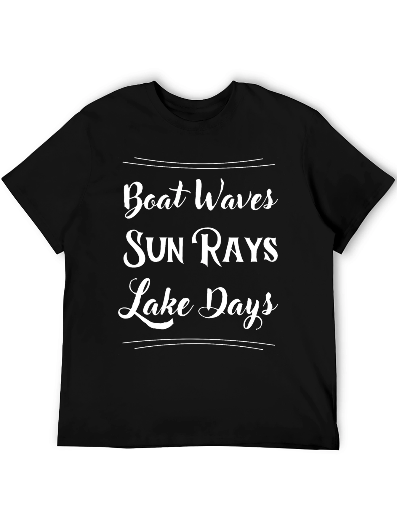 Boat Waves Sun Rays Lake Days Graphic T-Shirt