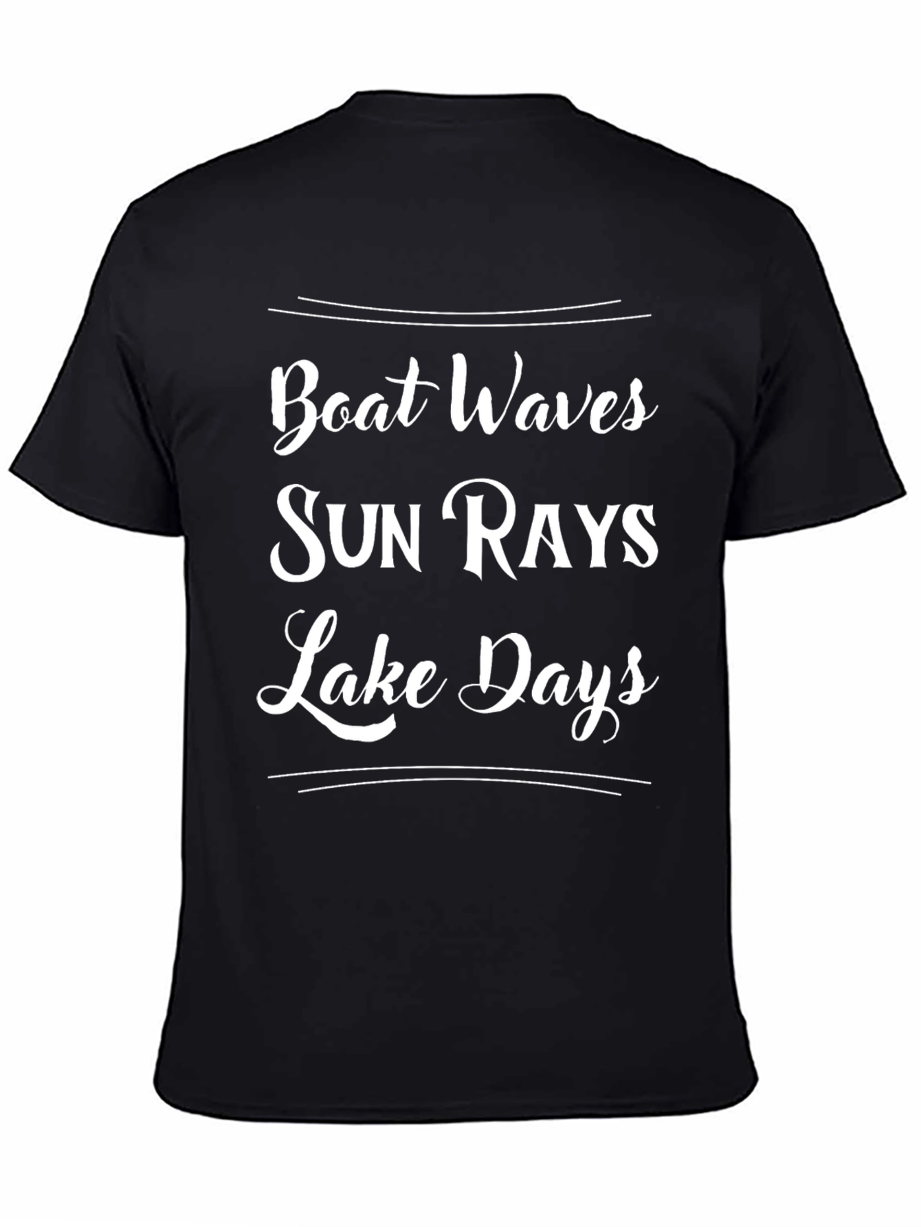 Boat Waves Sun Rays Lake Days Graphic T-Shirt