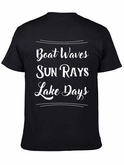 Boat Waves Sun Rays Lake Days Graphic T-Shirt