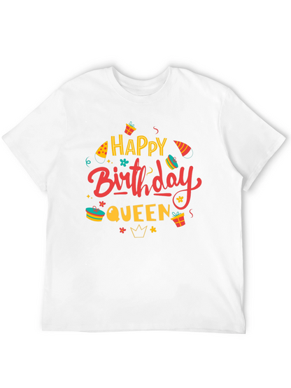 Happy Birthday Queen Black Graphic Tee