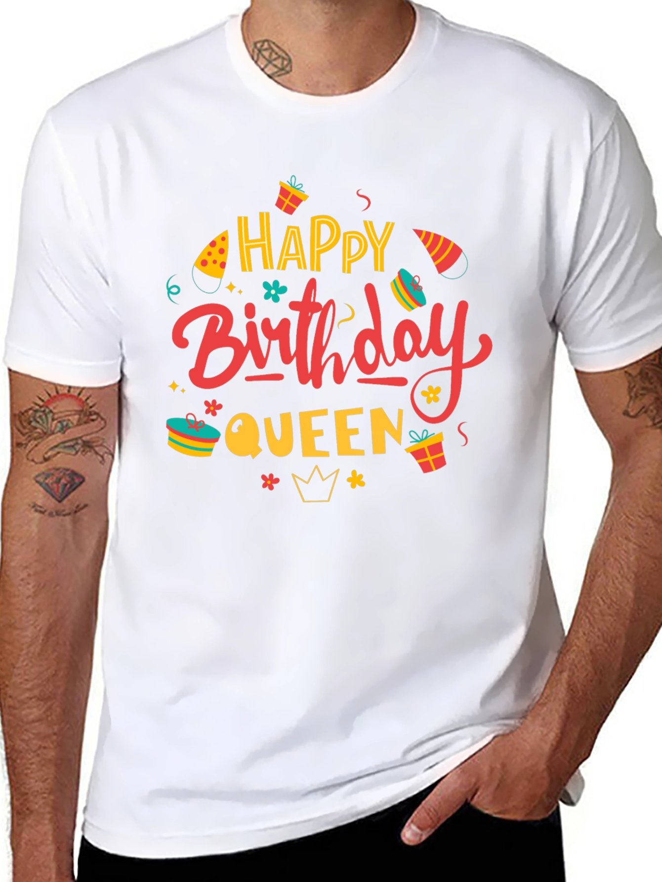 Happy Birthday Queen Black Graphic Tee