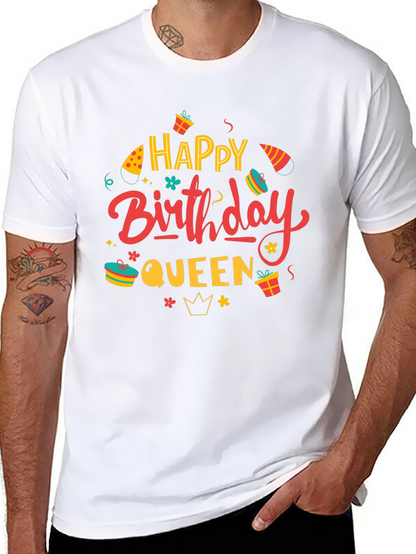 Happy Birthday Queen Black Graphic Tee