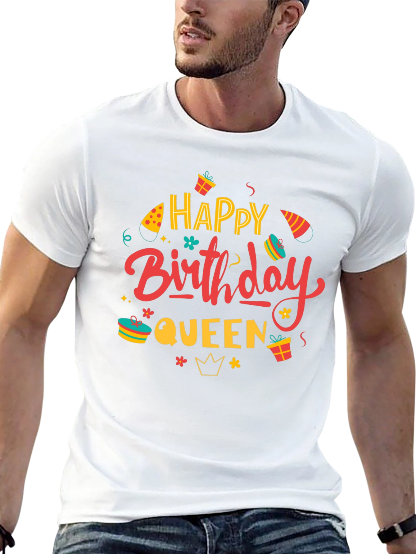 Happy Birthday Queen Black Graphic Tee