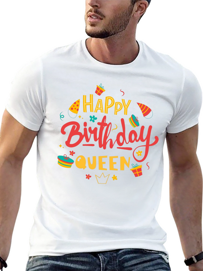 Happy Birthday Queen Black Graphic Tee