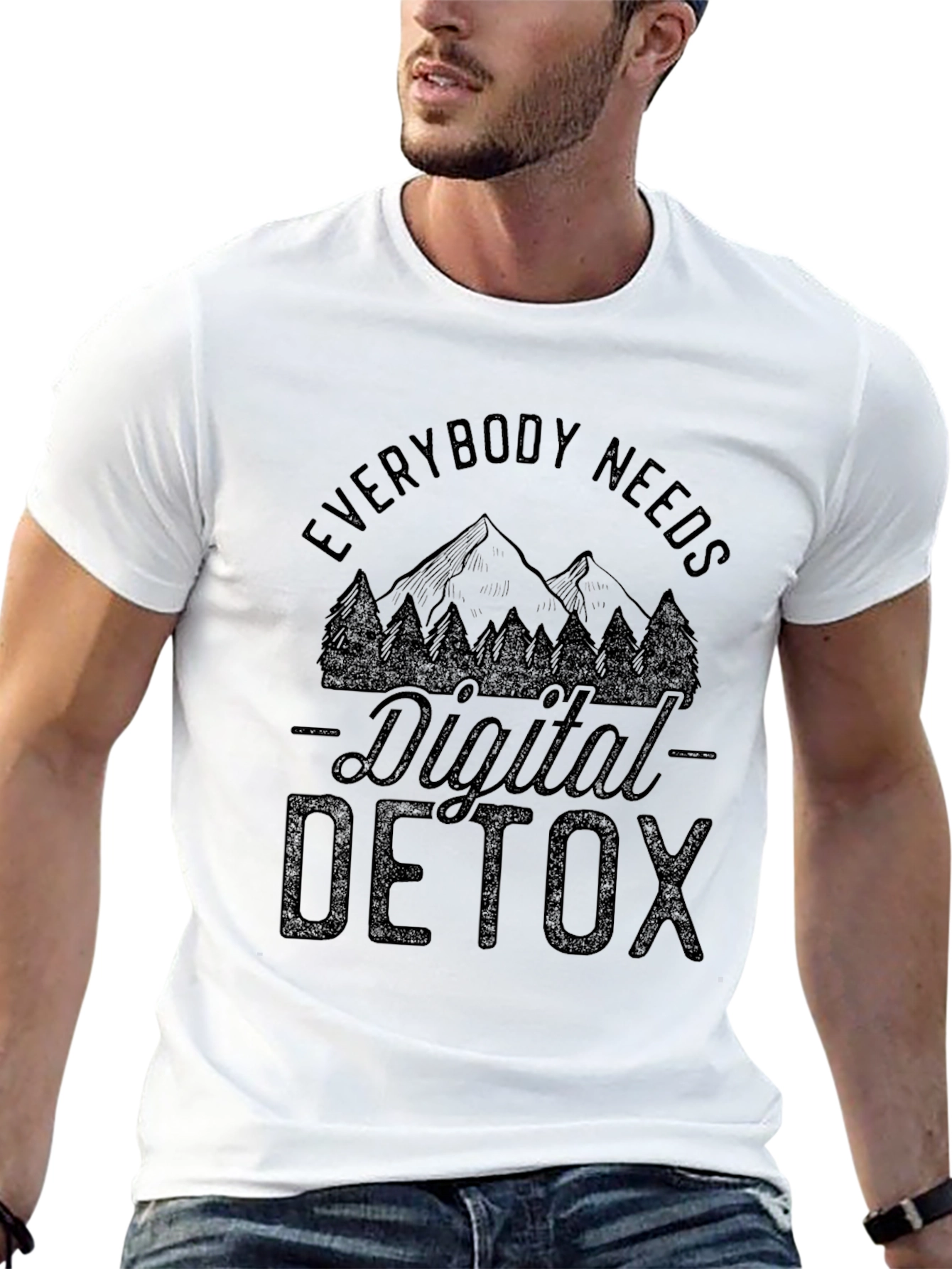 Digital Detox Black Graphic T-Shirt