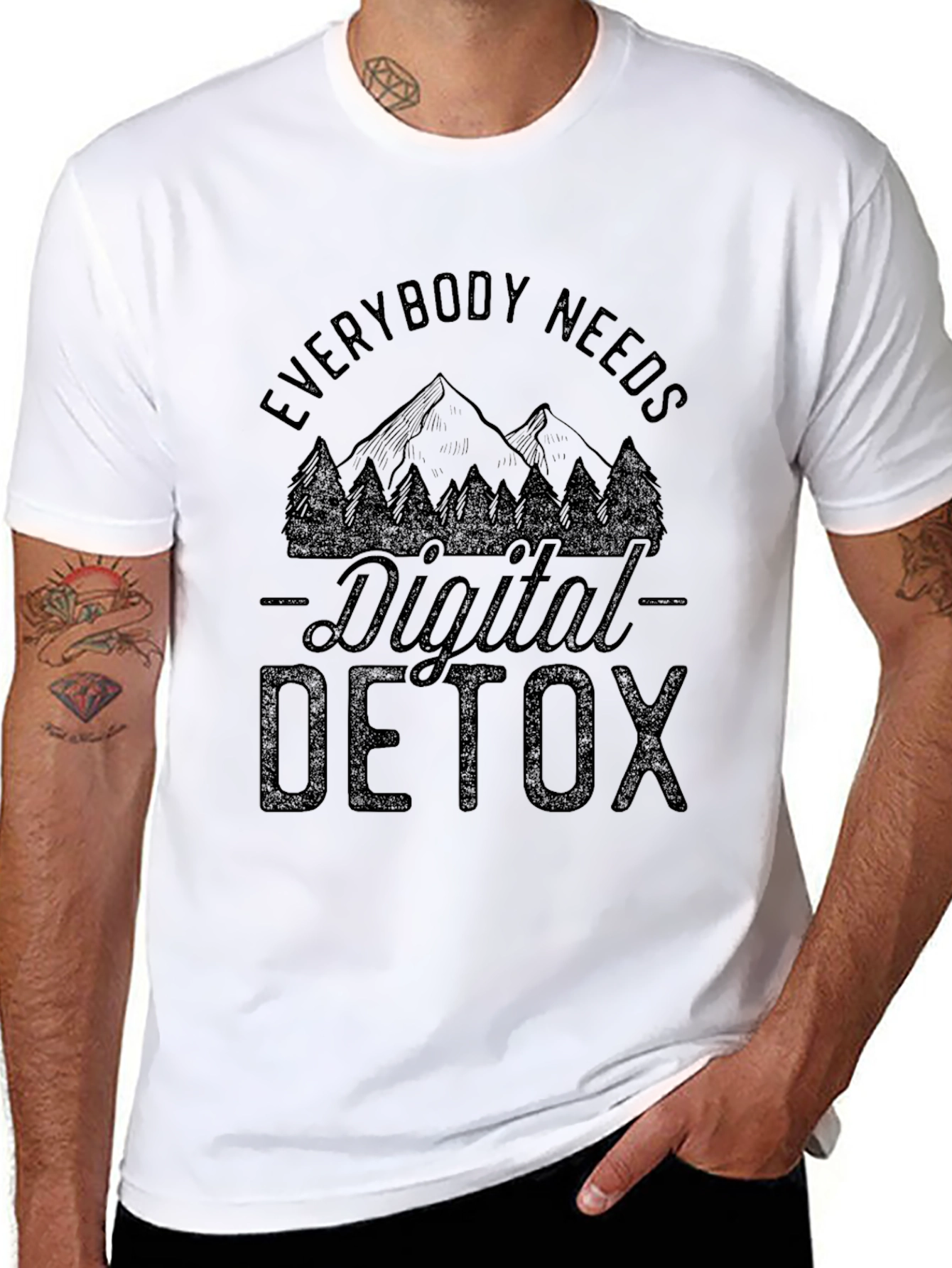 Digital Detox Black Graphic T-Shirt