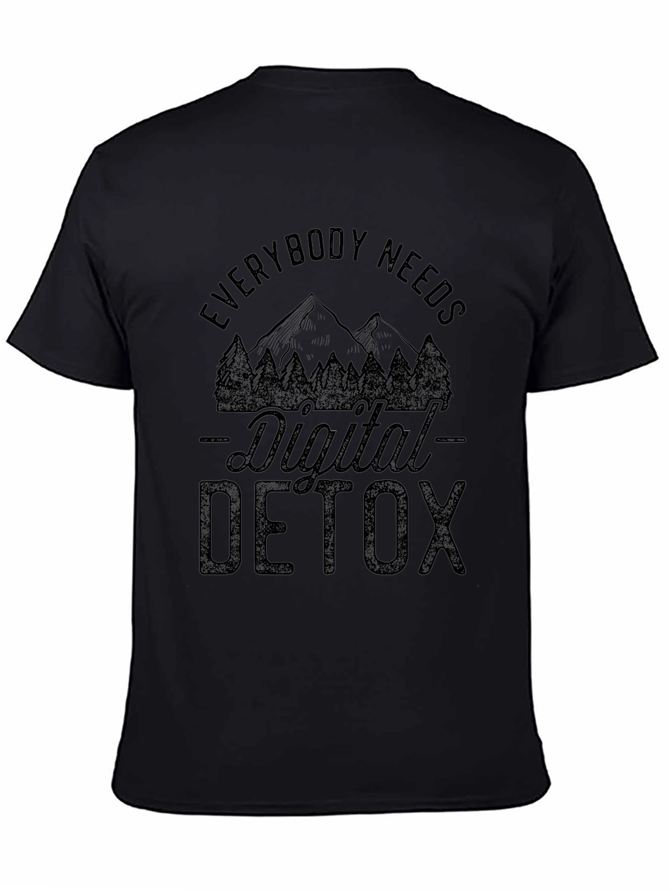 Digital Detox Black Graphic T-Shirt