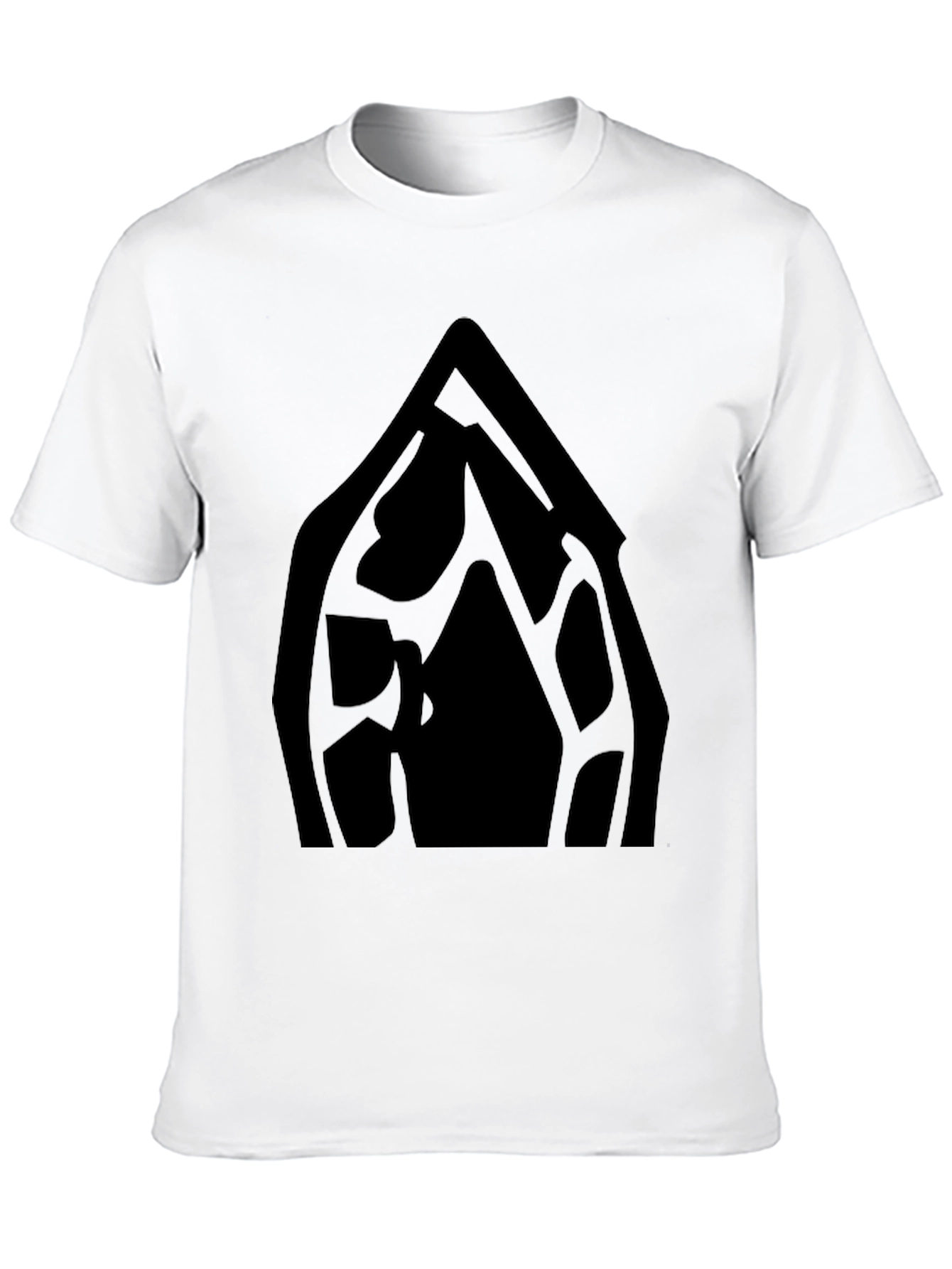 Black Graphic Tee - Abstract Window Design