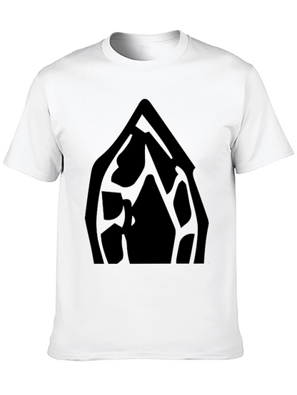 Black Graphic Tee - Abstract Window Design