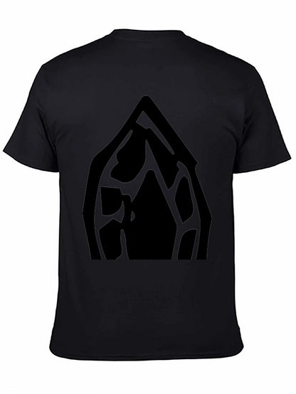 Black Graphic Tee - Abstract Window Design