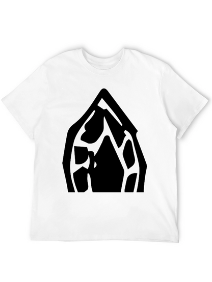 Black Graphic Tee - Abstract Window Design