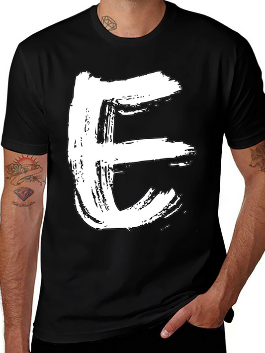 Bold Letter E Graphic Tee - Casual Style