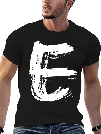 Bold Letter E Graphic Tee - Casual Style