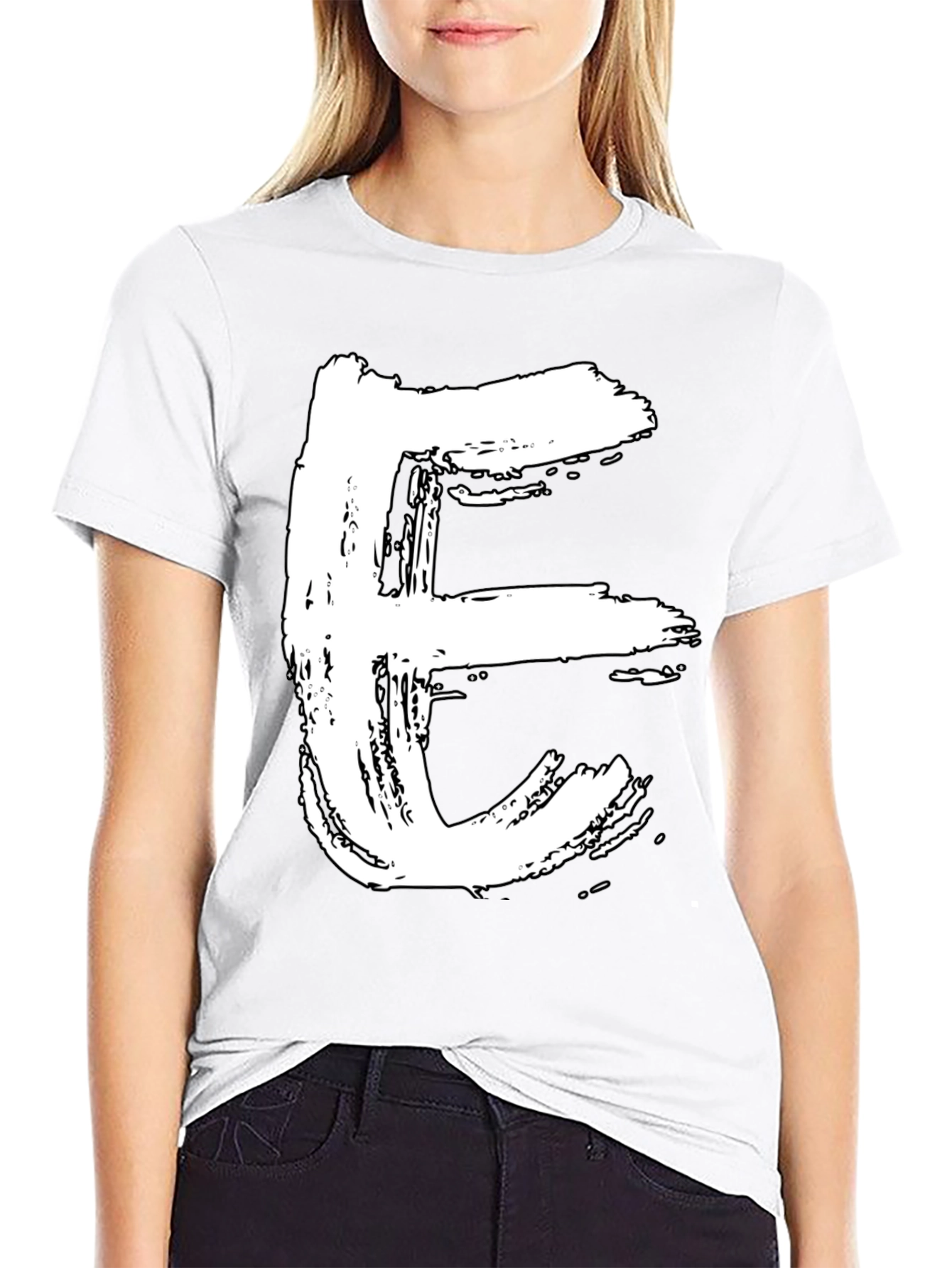 Bold Letter E Graphic Tee - Casual Style