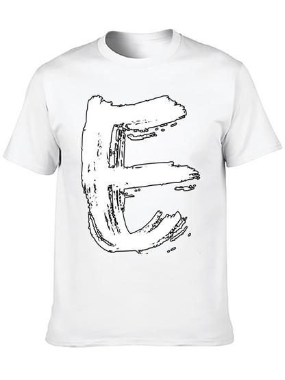 Bold Letter E Graphic Tee - Casual Style
