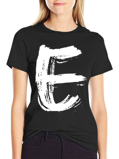 Bold Letter E Graphic Tee - Casual Style