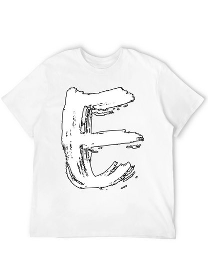 Bold Letter E Graphic Tee - Casual Style