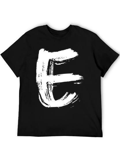 Bold Letter E Graphic Tee - Casual Style
