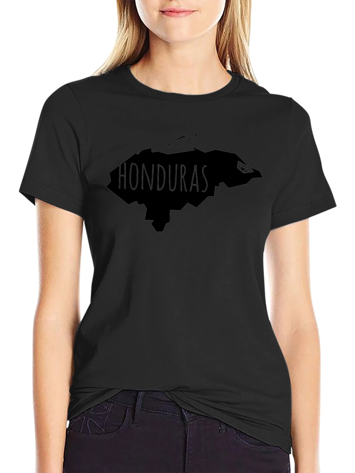 Honduras Map T-Shirt - Black Cotton Tee