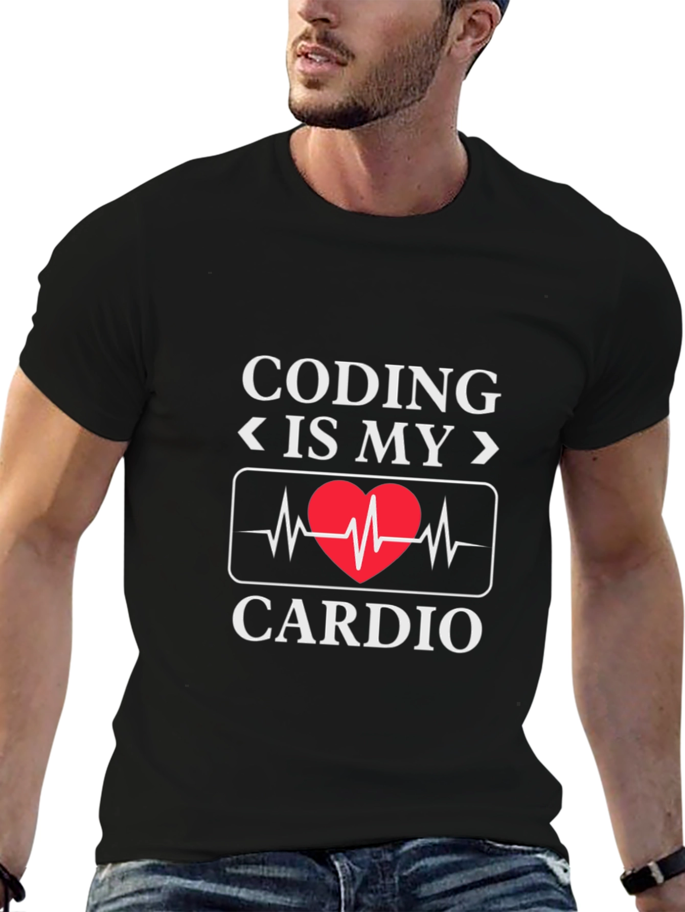 Coding Is My Cardio - Novelty Graphic T-Shirt