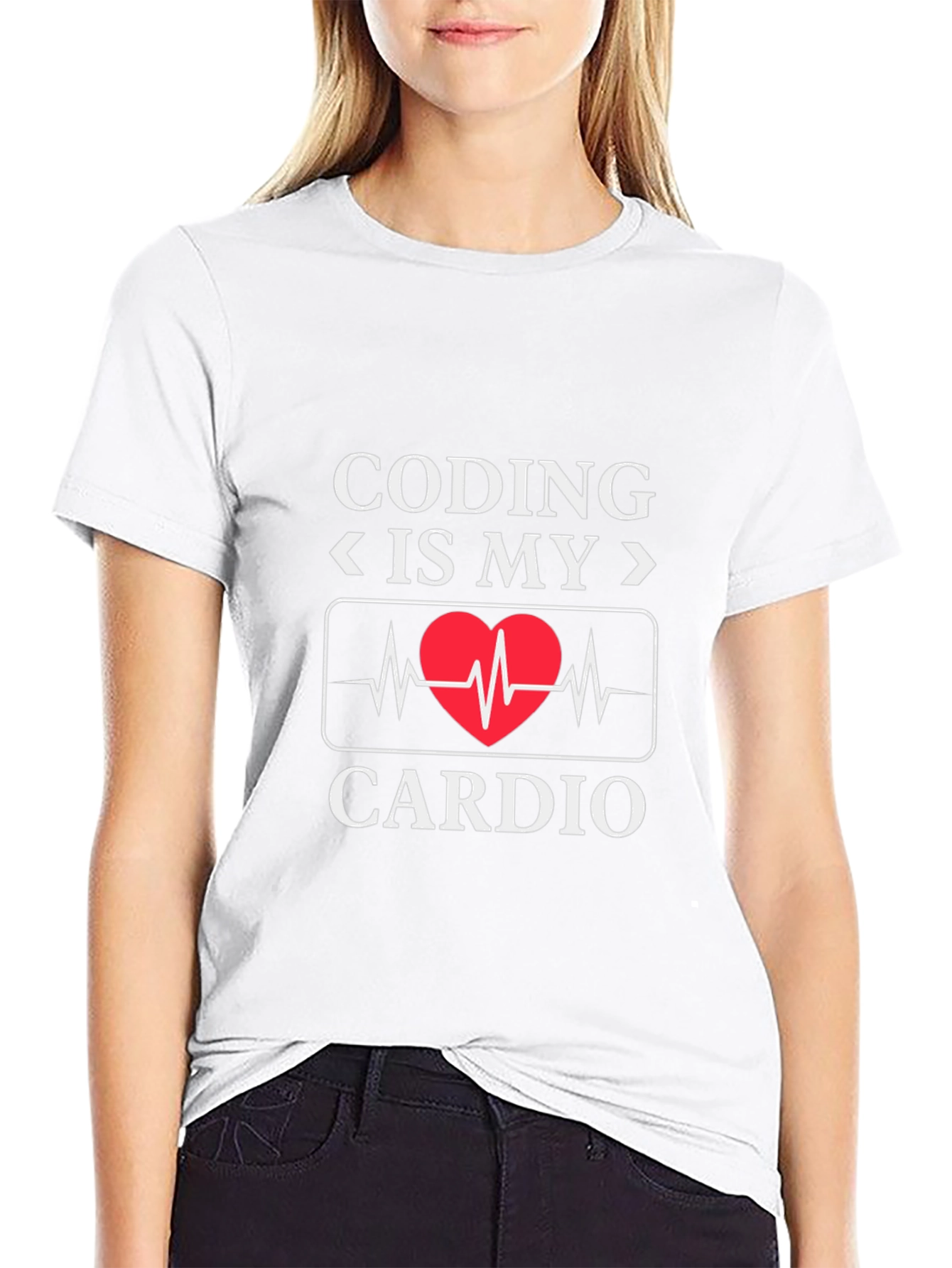Coding Is My Cardio - Novelty Graphic T-Shirt
