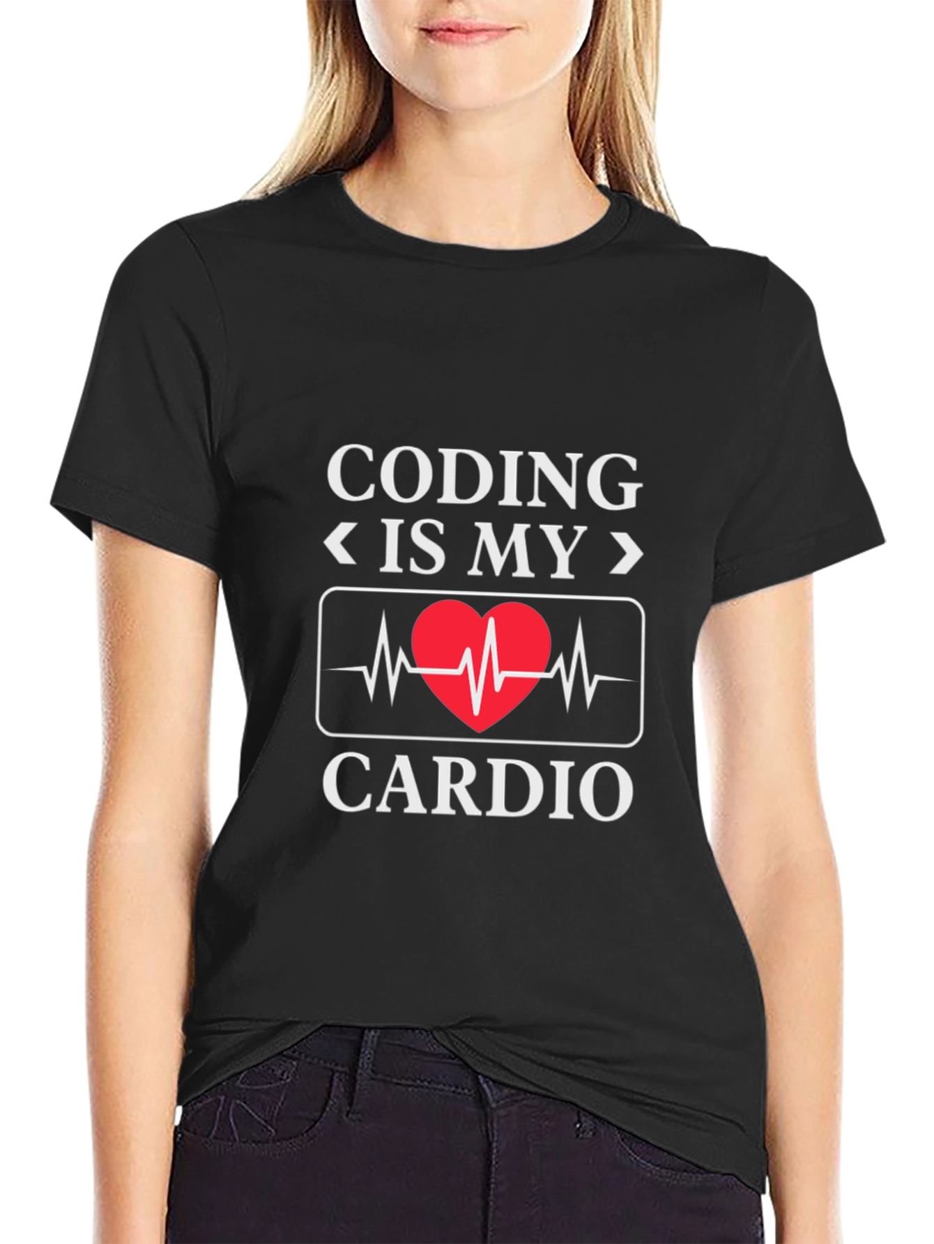Coding Is My Cardio - Novelty Graphic T-Shirt