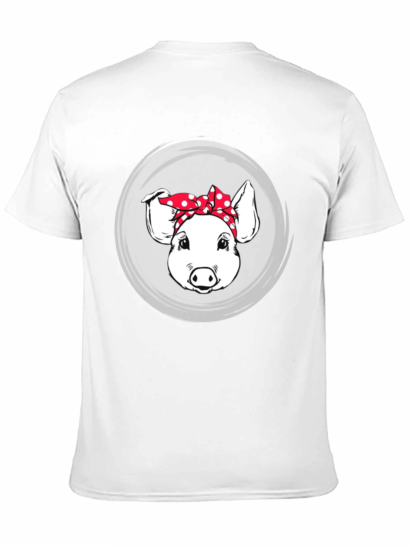 Pig with Bandana Graphic Tee - Black
