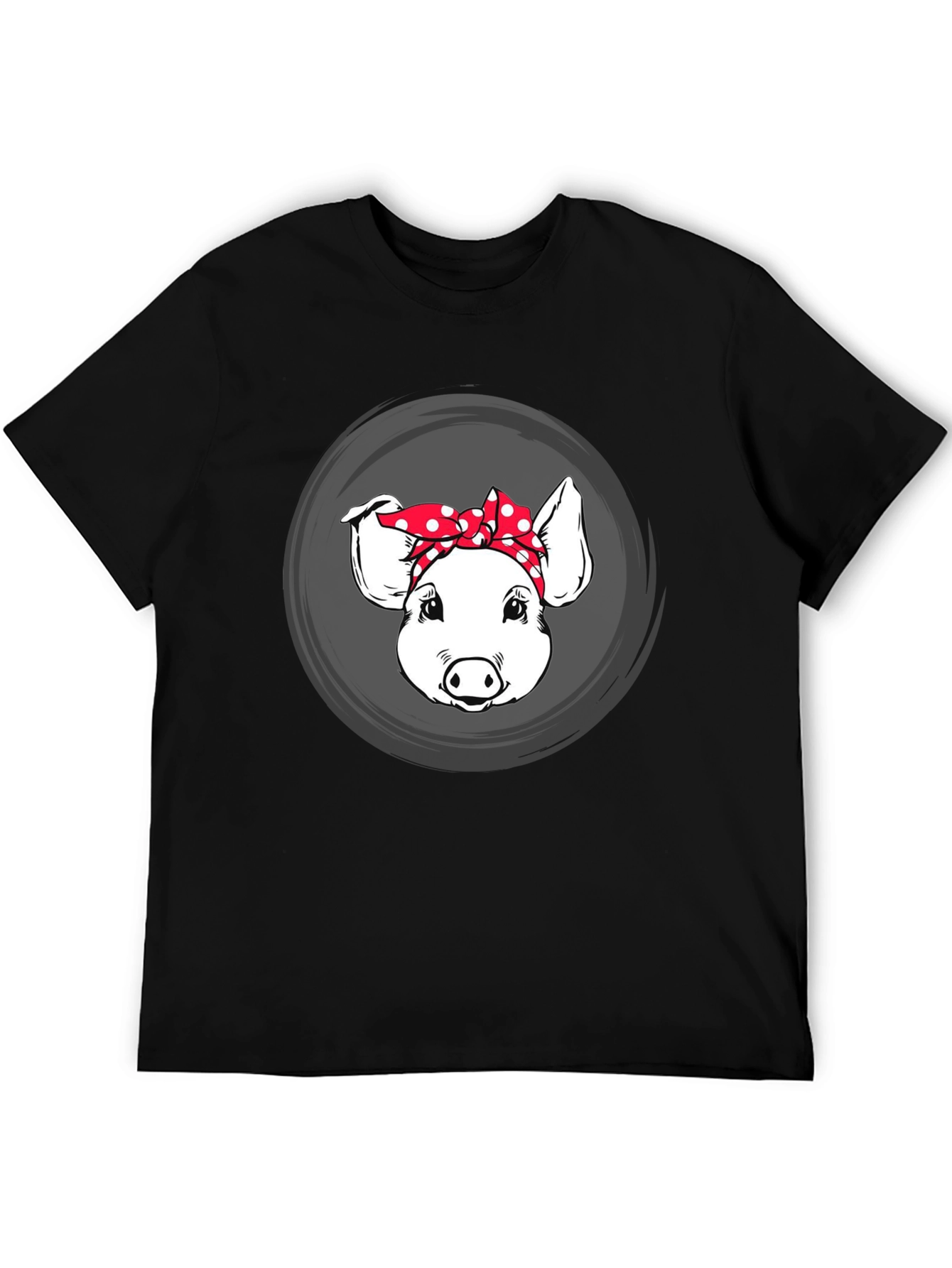 Pig with Bandana Graphic Tee - Black