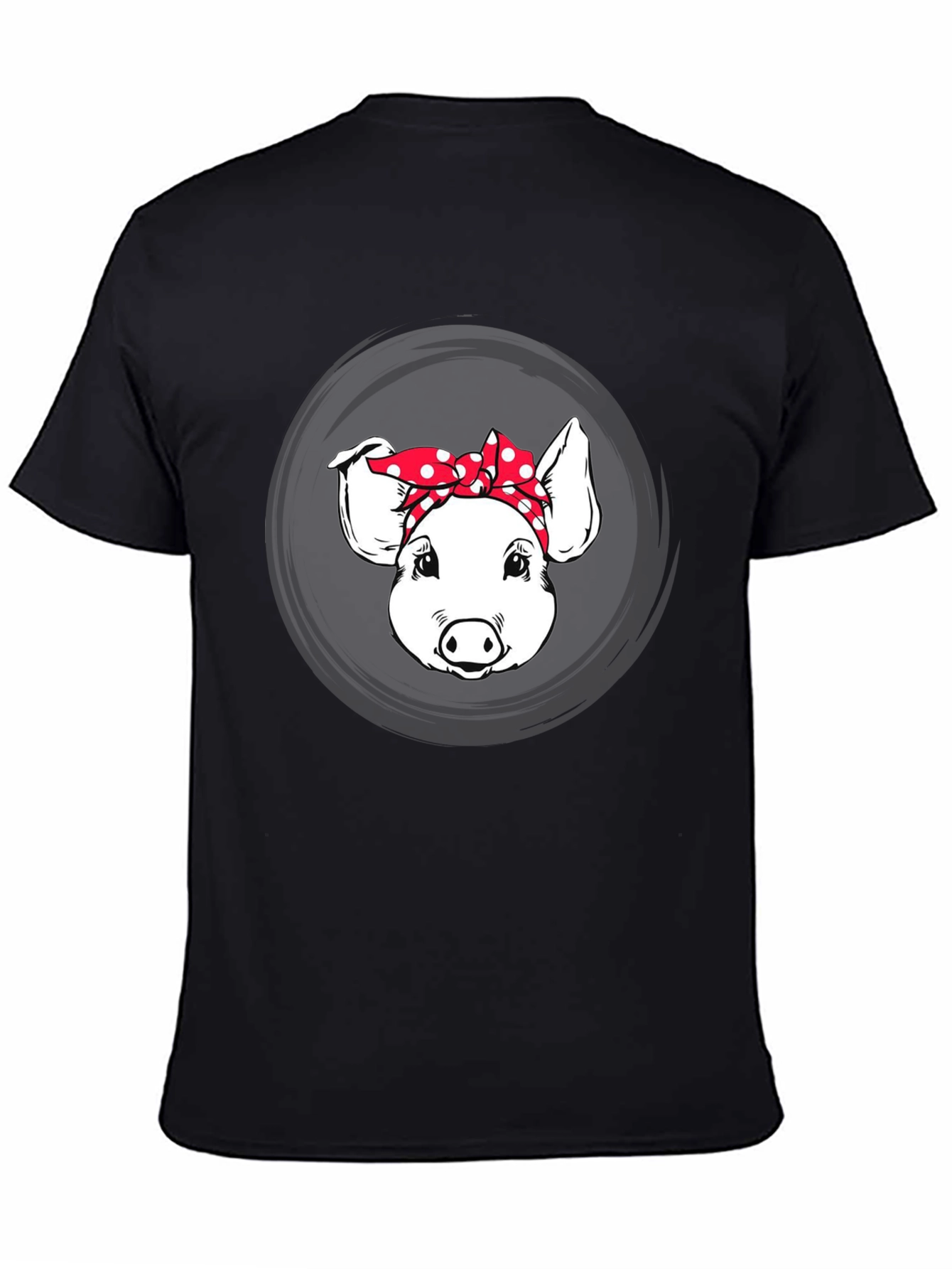 Pig with Bandana Graphic Tee - Black