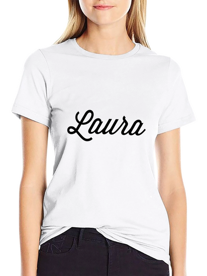 Laura Script Black T-Shirt - Personalized Gift