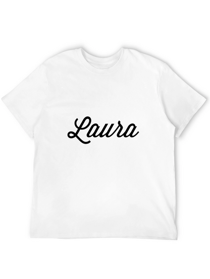 Laura Script Black T-Shirt - Personalized Gift