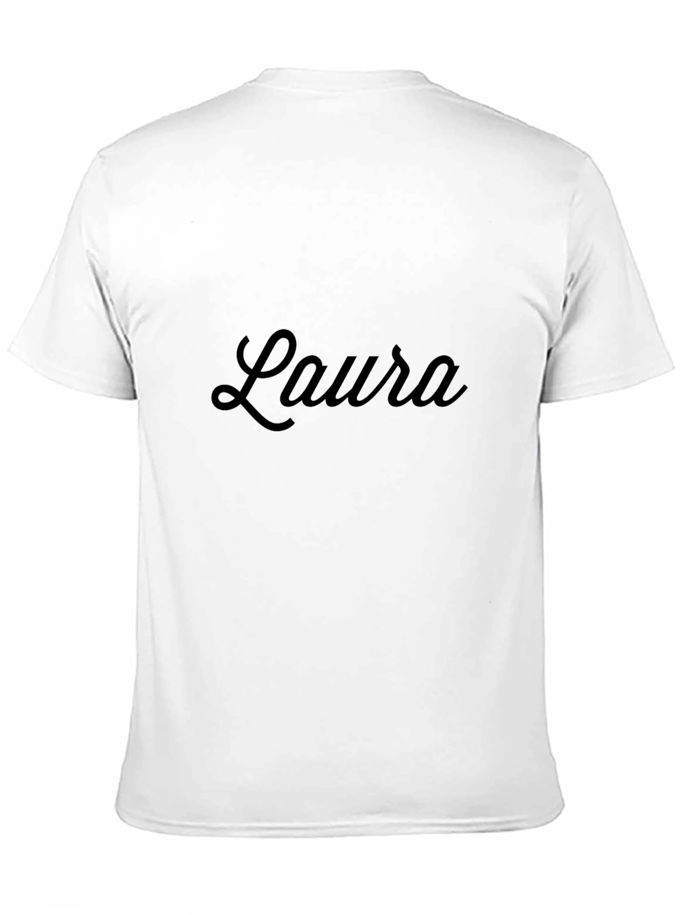 Laura Script Black T-Shirt - Personalized Gift