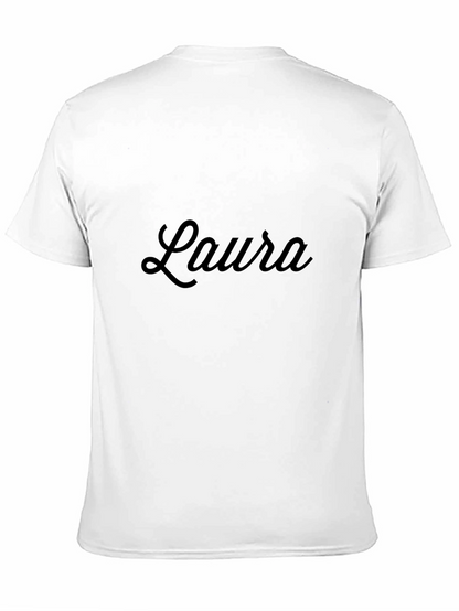 Laura Script Black T-Shirt - Personalized Gift