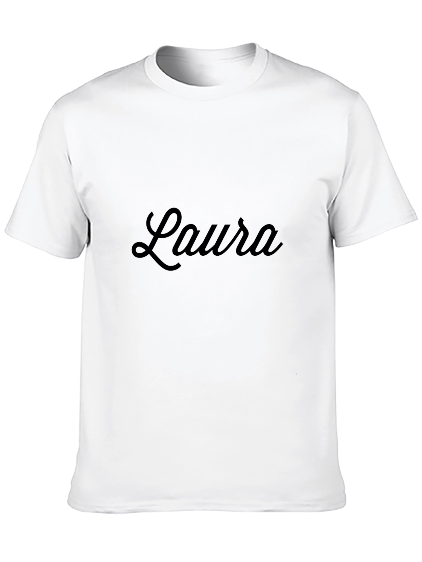Laura Script Black T-Shirt - Personalized Gift